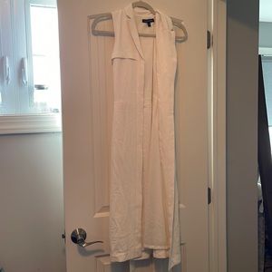 Banana Republic long white coat dress